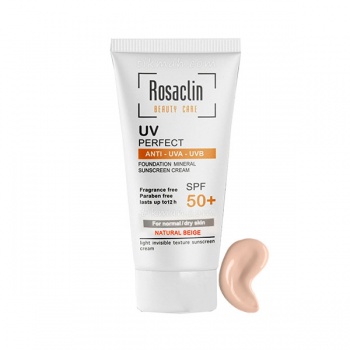 کرم ضد آفتاب رنگی رزاکلین مناسب پوست نرمال و خشک (بژ طبیعی) - Rosaclin Sunscreen Cream For Dry Skin Natural Beige