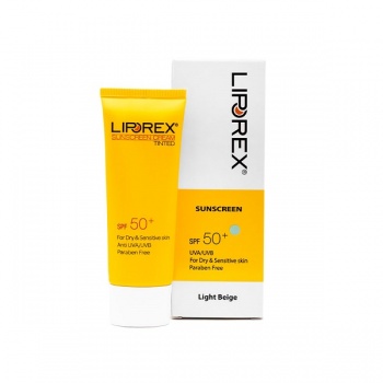 کرم ضد آفتاب رنگی لیپورکس مناسب پوست خشک و حساس (بژ روشن) - Liporex SunScreen SPF50 For Dry And Sensitive Skin Light Beige