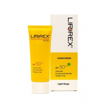 کرم ضد آفتاب رنگی لیپورکس مناسب پوست نرمال تا چرب (بژ روشن) - Liporex SunScreen SPF50 For Normal And Oily Skin Light Beige