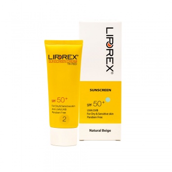 کرم ضد آفتاب رنگی لیپورکس مناسب پوست خشک و حساس (بژ طبیعی) - Liporex SunScreen SPF50 For Dry And Sensitive Skin Natural Beige